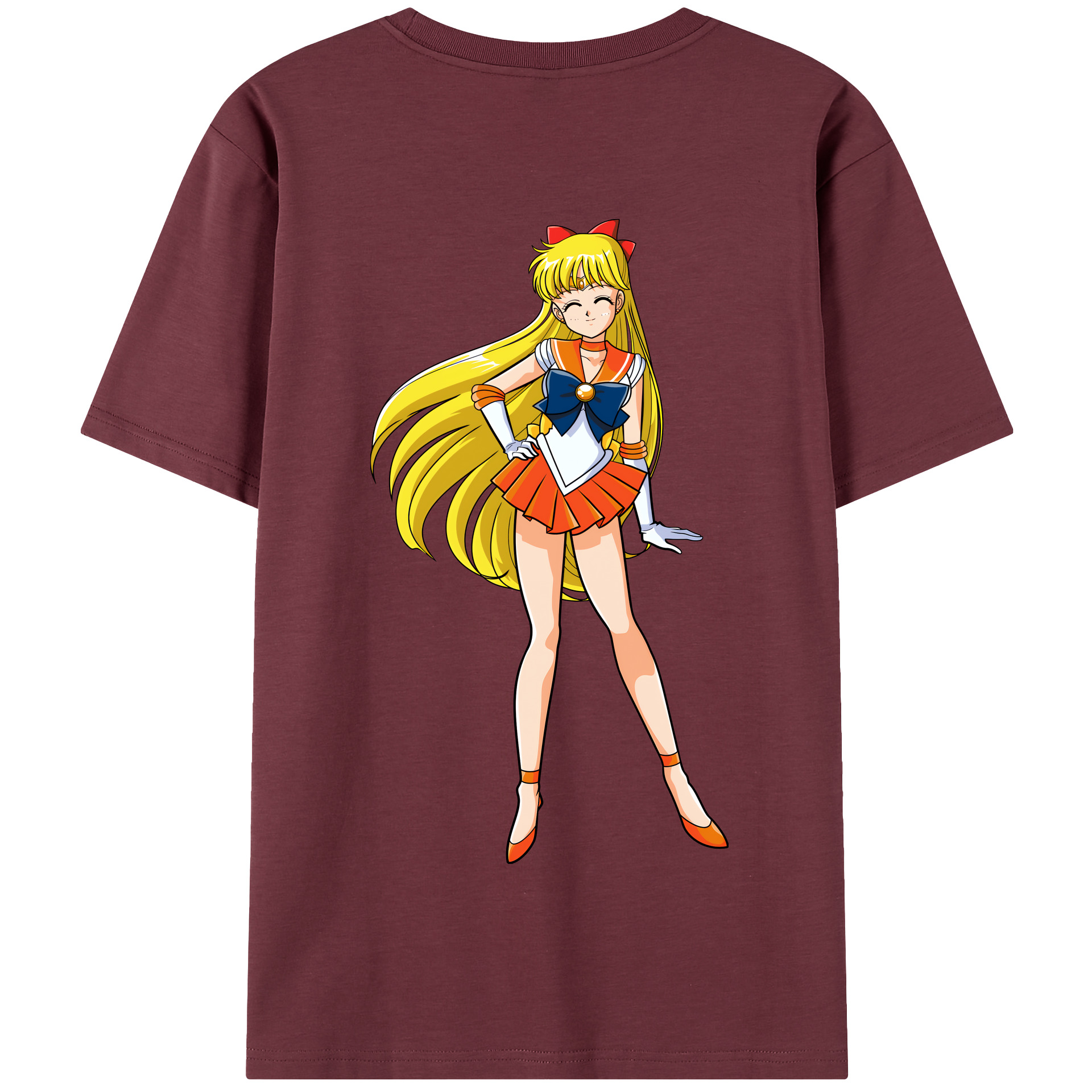 （画像用） 美少女戦士セーラームーン 愛野 美奈子 あいの みなこ Sailor Moon Aino Minako 綿100％半袖Tシャツ（背面プリント）